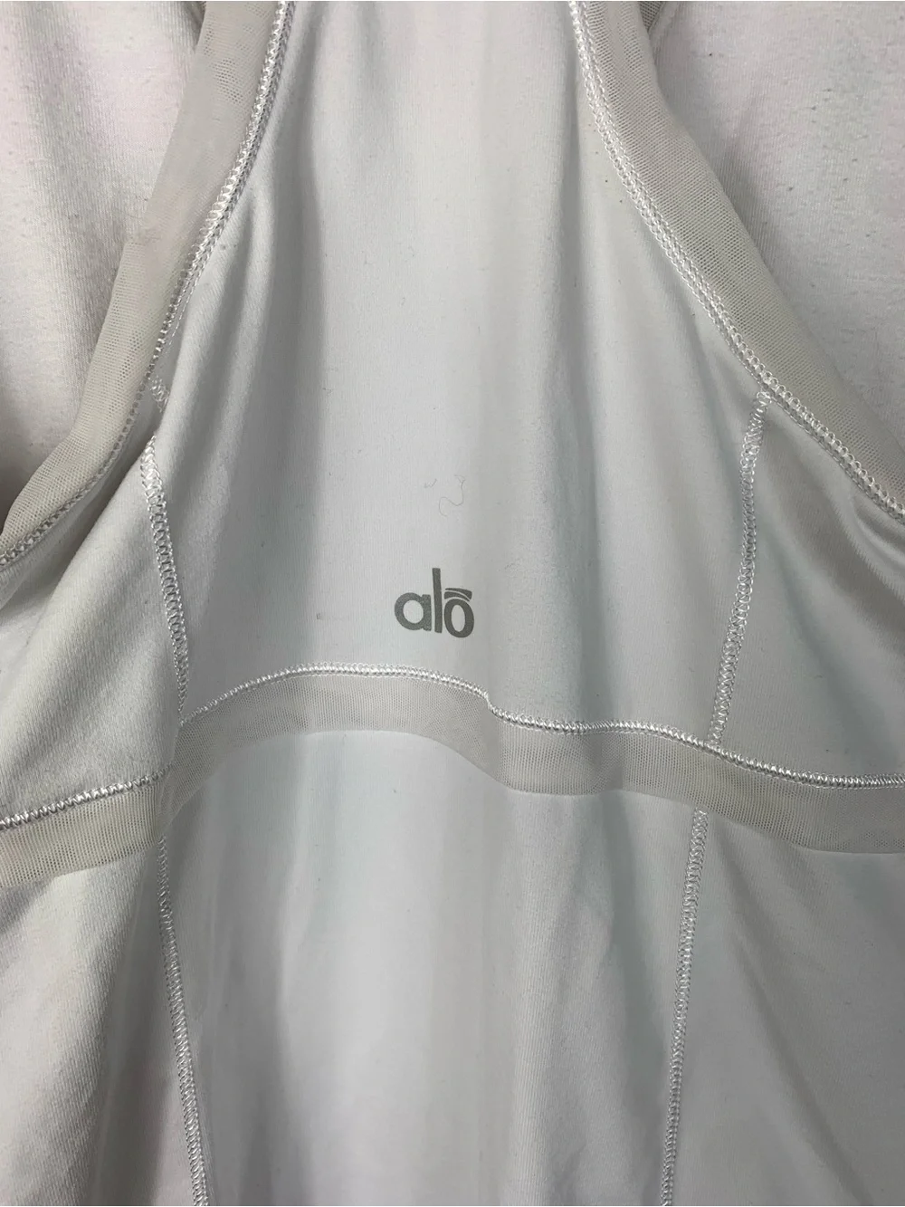 ALO Yoga White Racerback V-Neck Tank Top